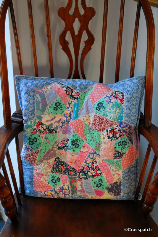 crazy patchwork cushion
